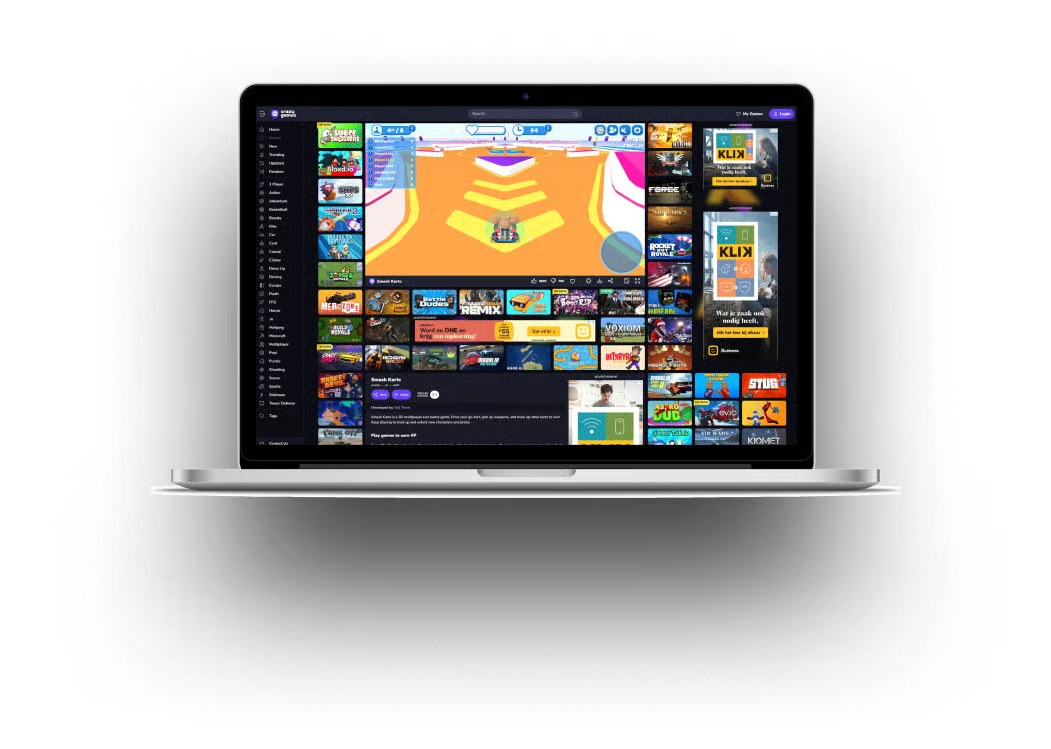 Grille de mini-jeux HTML5 gratuits affichée dans un navigateur sur ygames.com