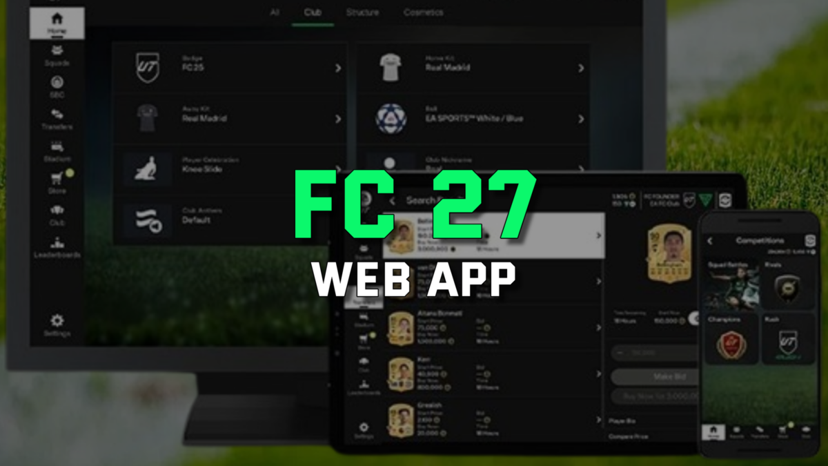 Écran de navigateur affichant la gestion d'une équipe Ultimate Team
