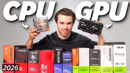 Carte graphique avec GPU visible dans un ordinateur