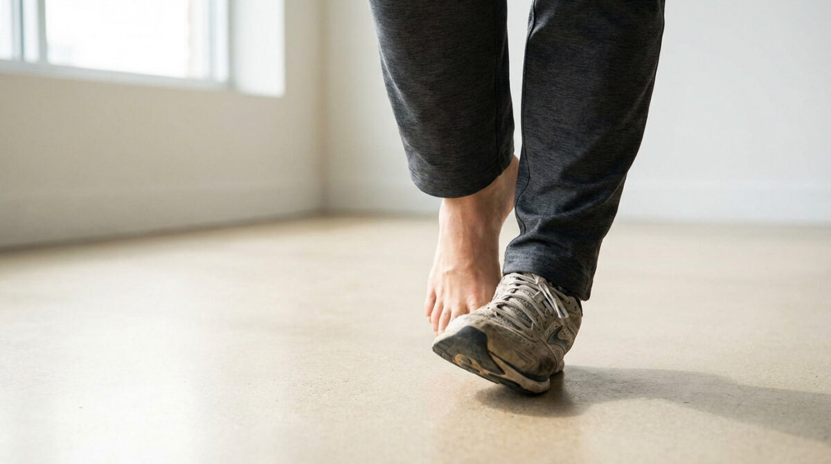 Schéma illustrant une orientation du pied vers l'intérieur
